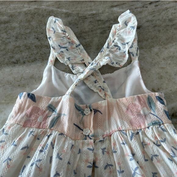 Catherine Malandrino Floral Tiered Sundress 2T, Pastel Ruffle Strap Dress - Picture 6 of 7
